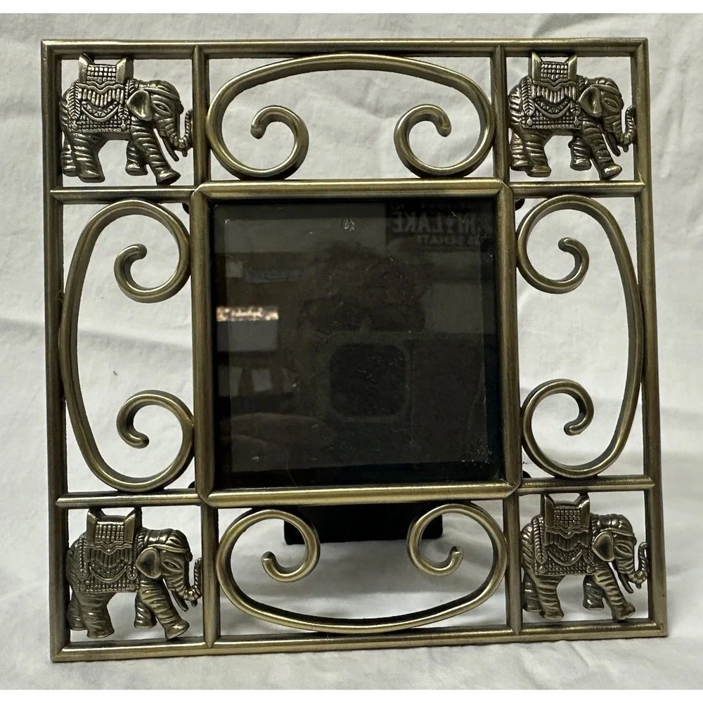 Brass Elephant Picture Photo Frame 3
